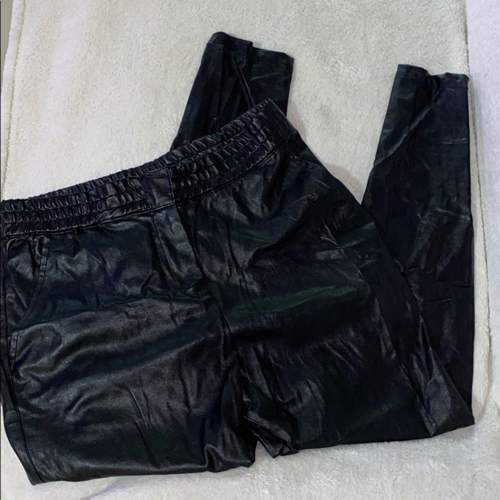 FAUX LEATHER JOGGERS